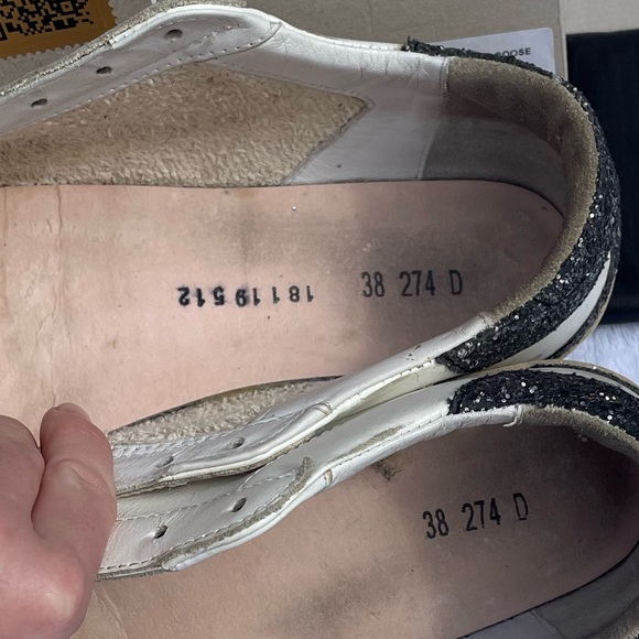 Golden Goose Superstars Lavender Star with Glitter Heels Size 38 - Picture 4 of 6